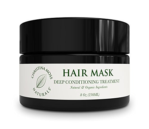 Product Cover Hair Mask - Deep Hair Conditioner Repair Treatment For Damaged Dry Hair - Made With Organic & Natural Ingredients - Sulfate Free - No Harmful Chemicals - For Women & Men - 8oz -Christina Moss Naturals