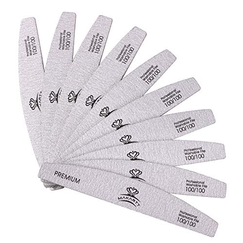 Product Cover Makartt Zebra Nail Files 100 100 Grit Professional Emery Boards Washable 10 Nail File for Poly Nail Gel and Acrylic Nails