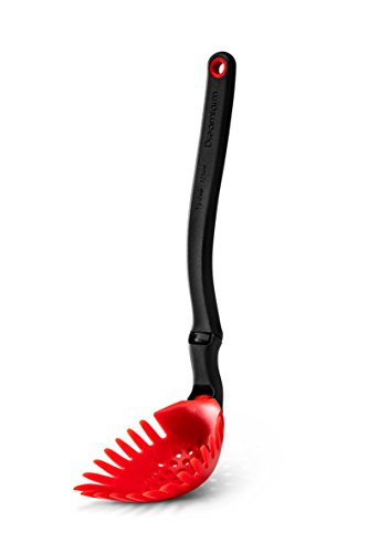 Product Cover Dreamfarm Holey Spadle - Slotted Spoon That Turns Into a Straining Ladle and Pasta Spaghetti Server (Red)