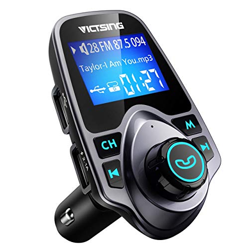 Product Cover VicTsing Bluetooth FM Transmitter for Car, Wireless Bluetooth Radio Transmitter Adapter Car Kit with Hand-Free Calling and 1.44