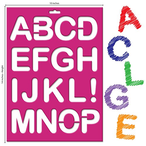 Product Cover Karty Letter Stencils - Large Size Alphabet, Numeric, and Symbols - Reusable Plastic Kit