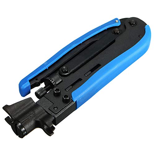 Product Cover F-Connector Tool,Knoweasy RG59 RG6 RG11 Coaxial Tool Adjustable Compression Tool,Cable Connector Tool Hardened Steel Construction with Black Oxide Finished