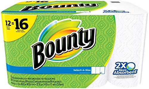 Product Cover Bounty Select-a-Size Paper Towels, White, 12 Rolls