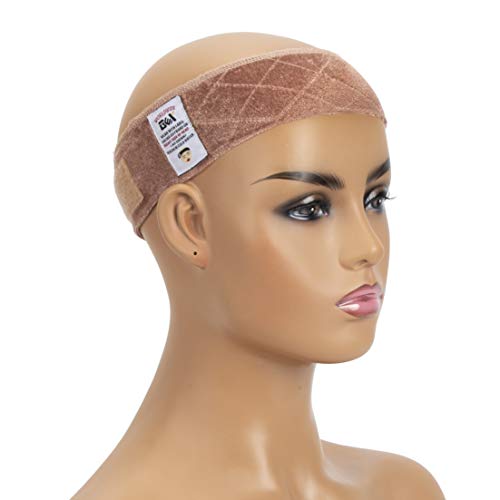 Product Cover GEX Wig Grip Band Adjustable Wig Comfort Band with Adjustable Hook and Loop Fastener Non Slip Breathable Thin Head Hair Band to Keep Wig Secured and Prevent Headaches (Tan)