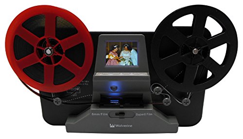 Product Cover Wolverine 8mm and Super 8 Film Reel Converter Scanner to Convert Film into Digital Videos. Frame by Frame Scanning to Convert 3 inch and 5 inch 8mm Super 8 Film reels into 720P Digital