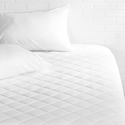 Product Cover AmazonBasics Hypoallergenic Quilted Mattress Topper Pad Cover - 18 Inch Deep, California King
