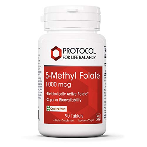 Product Cover Protocol For Life Balance - 5-Methyl Folate 1,000 mcg - Metabolically Active Folic Acid 5-MTHF - Supports Brain, Heart, Nerve Health, Helps Improve Immune System, Healthy Pregnancy - 90 Tablets