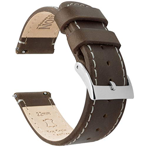 Product Cover 22mm Saddle/Linen - Barton Quick Release - Top Grain Leather Watch Band Strap