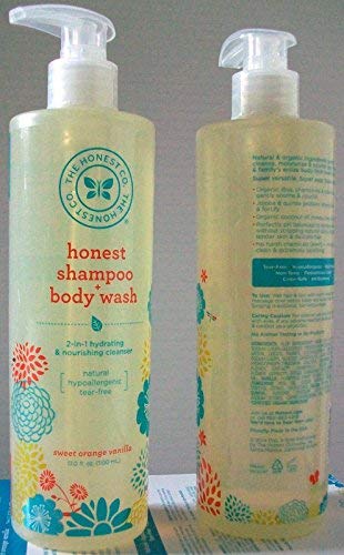 Product Cover (2 x 17oz) The Honest Co. Shampoo & Body Wash Sweet Orange Vanilla Tear-Free