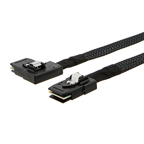 Product Cover CableCreation Internal Mini SAS SFF-8087 to Right Angle SFF-8087 Cord, Internal Mini SAS to Mini SAS Cable, Compatible with RAID or PCI Express Controller, 2.5FT /0.75M