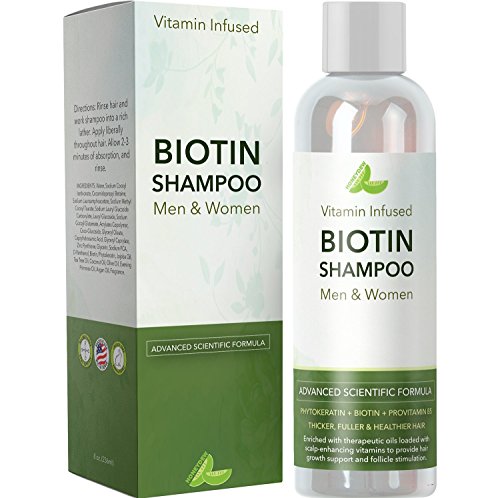 Product Cover Natural Biotin Shampoo For Hair Growth and Strengthener - Hair Loss Treatment for Thinning Hair With Vitamin B5 Zinc - Premium Argan Oil for Men & Women - All Hair Types - Safe for Color Treated Hair