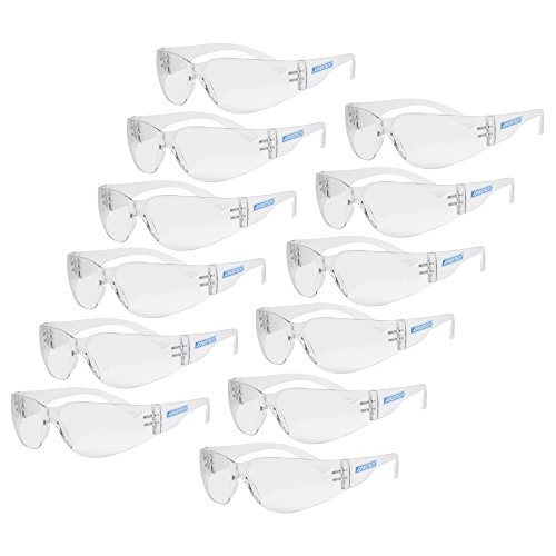 Product Cover JORESTECH Eyewear Protective Safety Glasses, Polycarbonate Impact Resistant Lens Pack of 12 (Clear)
