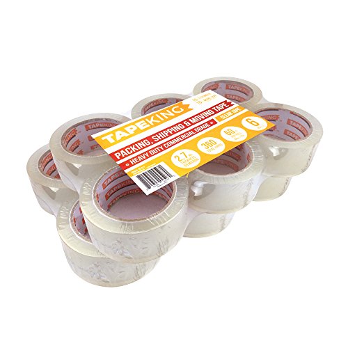 Product Cover Tape King Clear Packing Tape - 60 Yards Per Roll (12 Rolls) - 1.88 Inch Wide Stronger & Thicker 2.7mil, Heavy Duty Adhesive Industrial Depot Tape for Moving Packaging Shipping, Office & Storage