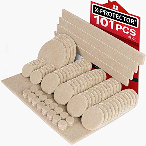 Product Cover X-PROTECTOR PREMIUM Furniture Pads 101 piece! Furniture Feet Felt Pads - Your Best Value Pack Wood Floor Protectors. Protect Your Hardwood & Laminate Flooring with 100% Satisfaction!