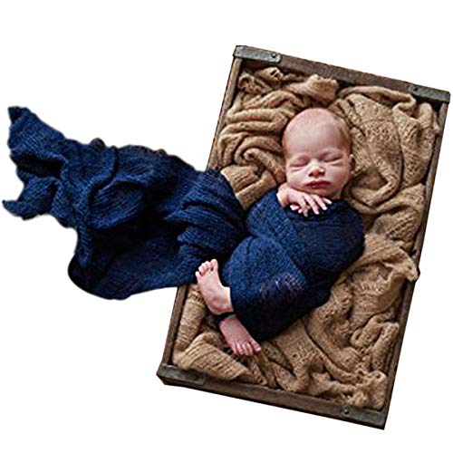 Product Cover Sunmig Newborn Baby Stretch Wrap Photo Props Wrap-Baby Photography Props (Navy)