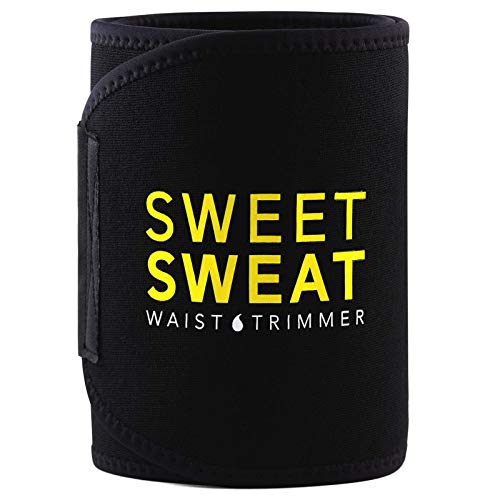Product Cover Sweet Sweat Premium Waist Trimmer, for Men & Women. Includes Free Sample of Sweet Sweat Gel! (X-Large),Black & Yellow