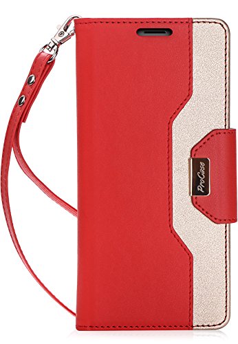 Product Cover Procase iPhone 8 Plus / 7 Plus Wallet Case, Flip Fold Card Case Stylish Slim Stand Cover with Wallet Case for Apple iPhone 8 Plus/iPhone 7 Plus -Red