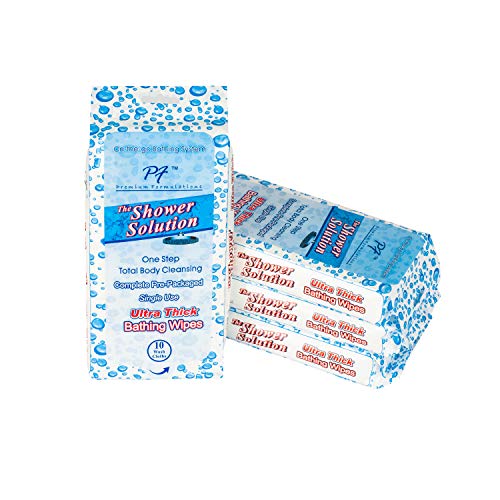 Product Cover Premium Formulations Shower Solutions - Adult Bathing Wipes, Extra Large and Extra Thick, 40 Wipes (4 packs of 10 count)