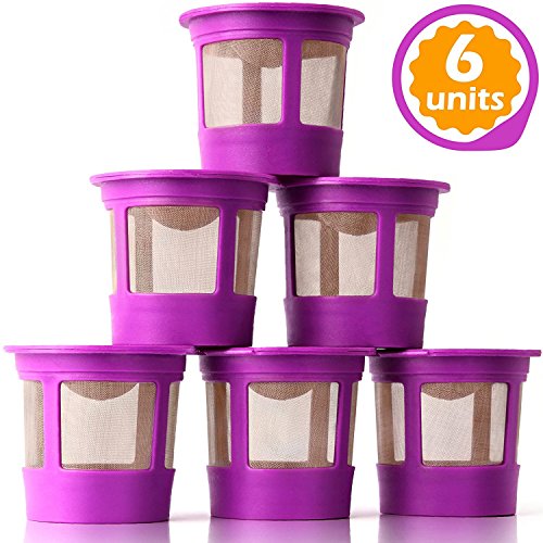 Product Cover GoodCups 6 Reusable K Cups for Keurig K-Duo, K-Classic, K-Elite, K-Select, K-Cafe, K-Compact, K200, K300, K400, K500, Refillable Kcups Coffee Filters for 2.0 and 1.0 Brewers