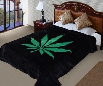 Product Cover Opium Leaf Blanket,75 by 90 Inches, Marijuana Leaf Throw, Korean Mink , Pot-leaf, Warm, RV, Traveling, Camping ,Hiking,cabin, TV,Sleigh , Bunk , Bed, Sofa and Couch Bed-cover