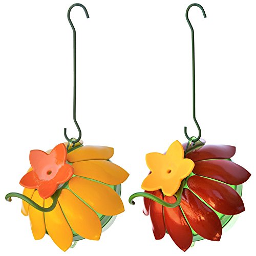 Product Cover Wild Wings WWSFHF5 So Real Single Flower Hummingbird Feeder, Red/Yellow (2-Pack),