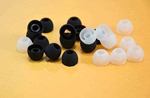 Product Cover FIXED Star 20 Pcs Medium Silicone Earbud Cap Tip Cover Replacement - 10 Black, 10 Clear