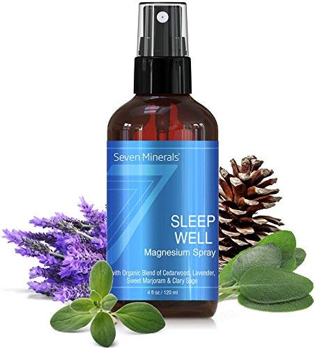 Product Cover Natural Sleeping Aid for Insomnia and a Good Night's Sleep - Powerful Magnesium Oil Blend with Organic Essential Oils (Cedarwood, Lavender, Sweet Marjoram, and Clary Sage) Made in USA - 4 fl oz