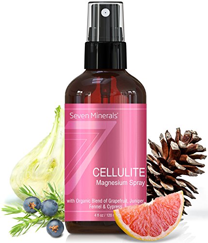 Product Cover Cellulite Magnesium Spray Treatment - Made In USA - 100% Natural Essential Oils Blend - Organic Grapefruit, Juniper, Cypress and Fennel Oils - Eliminate and Remove Cellulite From Butt and Thighs