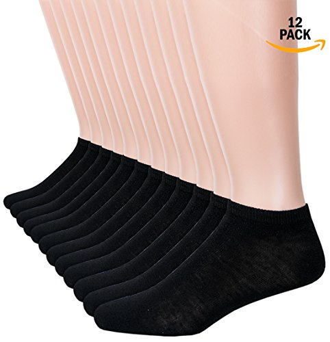 Product Cover I&S Women's 12 Pack Low Cut No Show Athletic Socks - Women's Socks Size 9-11 (Set of 12 (Black)