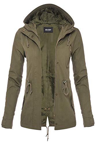 Product Cover FASHION BOOMY Women's Zip Up Safari Military Anorak Jacket with Hood Drawstring - Regular and Plus Sizes