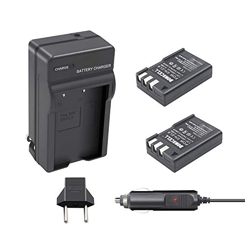 Product Cover Bonacell EN-EL9 Battery(2 Pack) and Charger Kit Compatible with Nikon D5000 D3000 D60 D40x D40 Digital SLR Camera and Nikon MH-23 Charger
