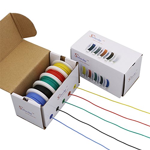 Product Cover StrivedayTM 30 AWG Flexible Silicone Wire Electric wire 30 gauge Coper Hook Up Wire 300V Cables electronic stranded wire cable electrics DIY BOX-1
