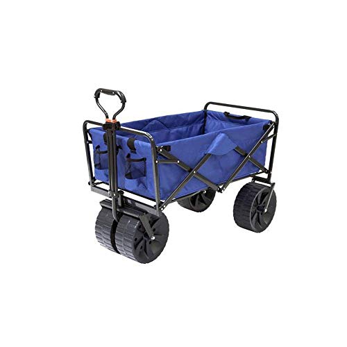 Product Cover Mac Sports Heavy Duty Collapsible Folding All Terrain Utility Beach Wagon Cart, Blue/Black