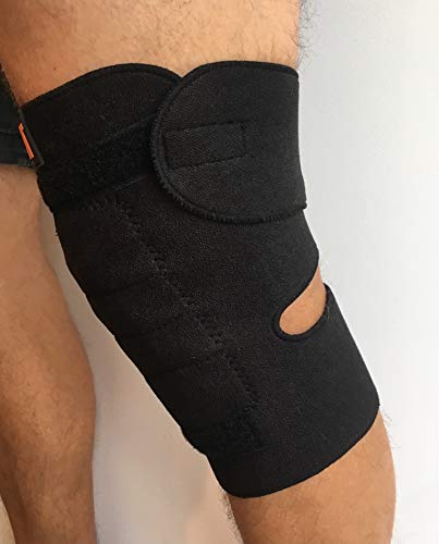 Product Cover Knee Wrap by NMT ~ Active Pain Relief for Women and Men, Joint, Arthritis, Tear, Tendonitis, Sore, Swelling ~ New Physical Therapy ~ Single Black Device ~ 2 Adjustable Sizes Offer -