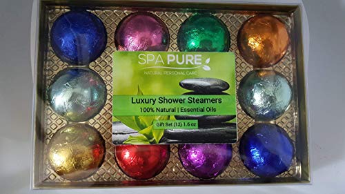 Product Cover Spa Pure Shower Bombs:Rejuvenating Lush Steamers and Aromatherapy Tablets, Bomb, and Vaporizing Steamer Soothers Bath Melt For Women, Men, All Natural Organic Large Cosmetic Fizzies That Wow (12 Pack)