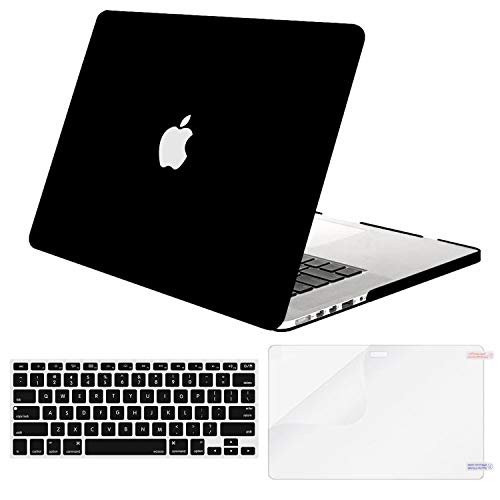 Product Cover MOSISO Case Only Compatible with Older Version MacBook Pro 15 inch Model A1398 with Retina Display (2015 - end 2012 Release), Plastic Hard Shell & Keyboard Cover & Screen Protector, Black