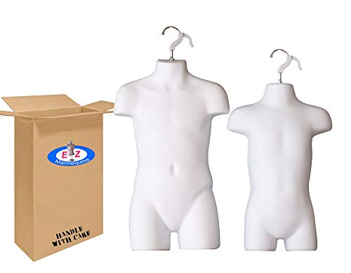 Product Cover The Competitive Store CS-135W92-W 8033W 8112W Toddler and Child White Mannequin Forms Set Use with Boys and Girls Clothing 18MO-7 Kid Size