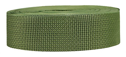 Product Cover Strapworks Lightweight Polypropylene Webbing - Poly Strapping for Outdoor DIY Gear Repair, Pet Collars, Crafts - 1.5 Inch x 25 Yards - Olive Drab