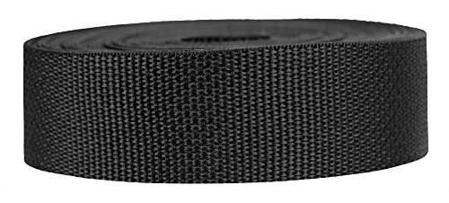 Product Cover Strapworks Lightweight Polypropylene Webbing - Poly Strapping for Outdoor DIY Gear Repair, Pet Collars, Crafts - 1.5 Inch x 10 Yards - Black