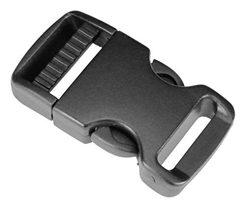 Product Cover Strapworks Plastic Single Adjustable Side Release Buckles - for Bag Straps, Belts, Rifle Slings, Dog Collars - 1 Inch - 2 Pack