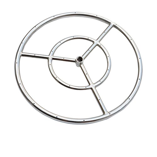 Product Cover onlyfire 12-Inch Stainless Steel Round Fire Pit Burner Ring, Double Ring
