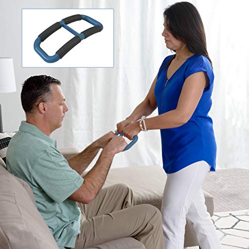 Product Cover Able Life Universal Standing Handle Plus to Transfer Senior, Elderly, Bariatric, or Handicap Patient, Assists Caregiver, Nurse, or Therapist, Replacement for Gait Belt - Blue
