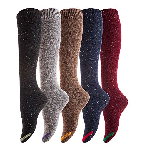 Product Cover Lovely Annie Women's 5 Pairs Cute Knee High Cotton Socks A8212 Size 6-9