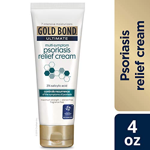 Product Cover Gold Bond Ultimate Psoriasis Relief Cream, 4 Ounce, Contains Salicylic Acid to Help Control Reoccurrences of Psoriasis Symptoms, Helps Irritated, Itching, Scaling Skin Feel Soothed and Comfortable