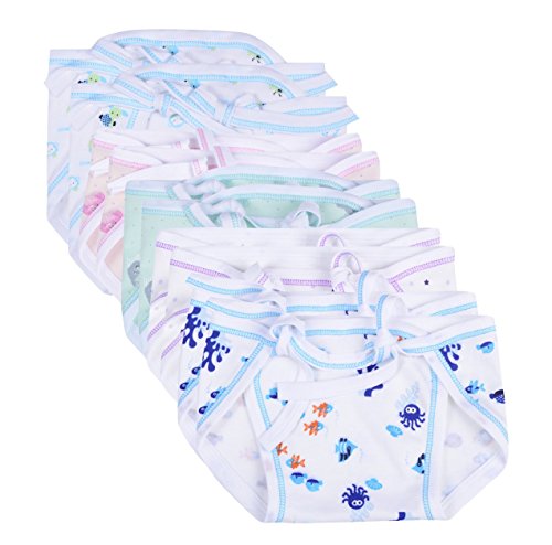 Product Cover FirstVibe New Born Washable Reusable Hosiery Cotton Diapers, 0-6 Months (Multicolour) - Pack of 10