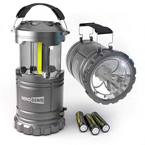 Product Cover HeroBeam 2 x LED Lantern V2.0 with Flashlight - Latest COB Technology (350 LUMENS) - Collapsible Camp Lamp - Great Light for Camping, Car, Shop, Attic, Garage - 5 Year Warranty
