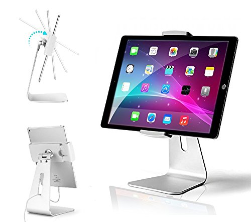 Product Cover AboveTEK Elegant Tablet Stand, Aluminum iPad Stand Holder, Desktop Kiosk POS Stand for 7-13 inch iPad Pro Air Mini Galaxy Tab Nexus, Tablet Mount for Store Showcase Office Reception Kitchen Countertop