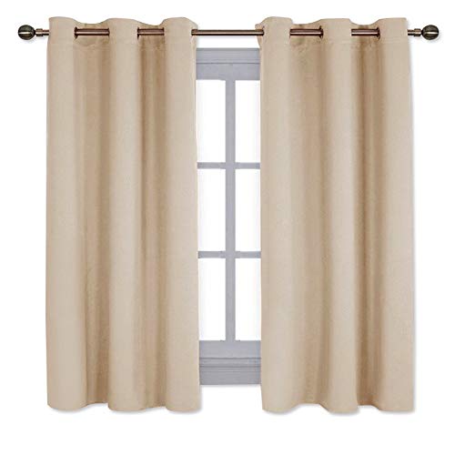 Product Cover NICETOWN Thermal Insulated Grommet Room Darkening Curtains/Draperies/Panels for Bedroom (2 Panels, W42 x L63 inches, Biscotti Beige)