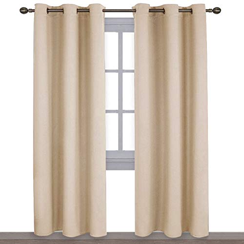 Product Cover NICETOWN Thermal Insulated Eyelet Top Room Darkening Panels/Curtains/Drapes for Bedroom (2 Panels, W42 x L84 inches, Biscotti Beige)