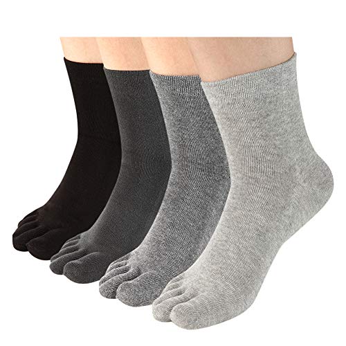 Product Cover Meaiguo Toe Socks Five Finger Running Socks Crew Cotton for Men Women 4 Pack